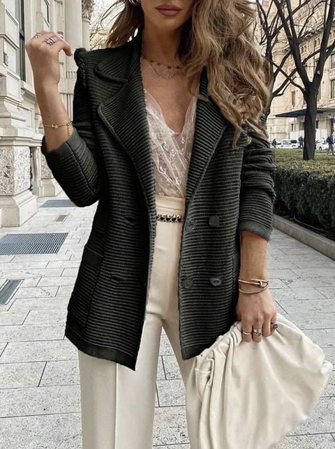 Short Textured Casual Top Long Sleeve Jacket Autumn and Winter New Women's M301625