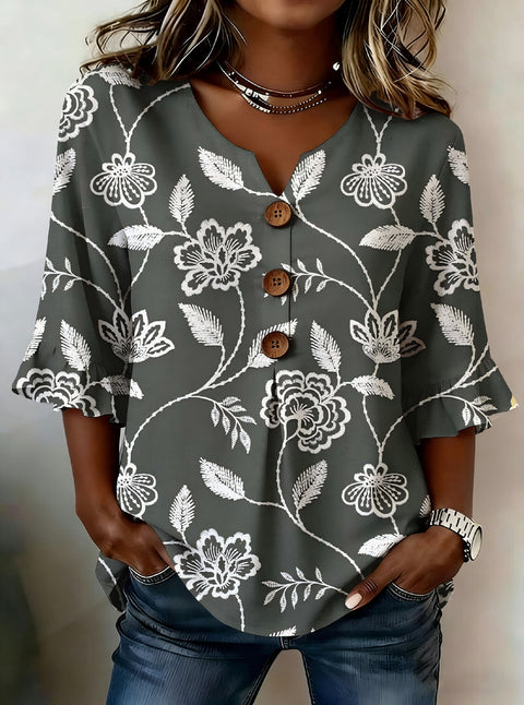 Digital printing sweet and cute T-shirt lace sleeve m302842