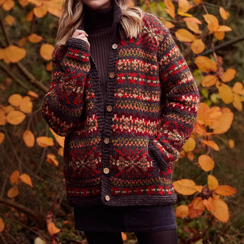 Fashion lapel imitation sweater jacket women's autumn and winter new thickened button cardigan m302126