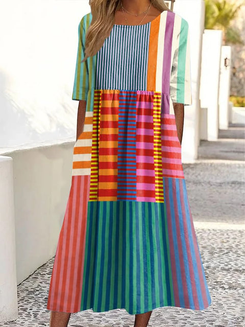 Fashion digital print big wide dress m302128