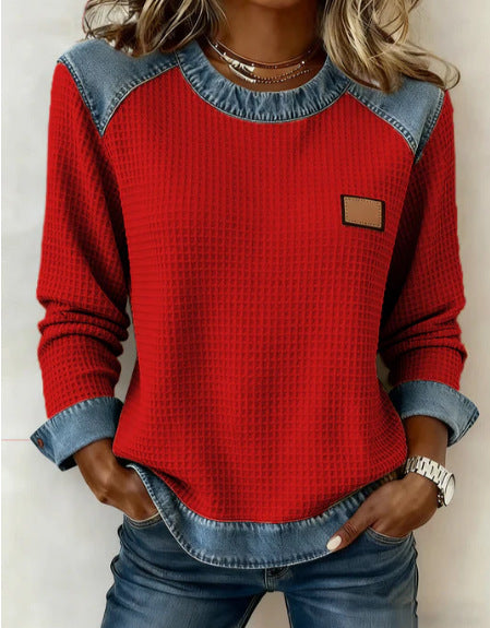 Women's printed women's crew neck sweater m302298