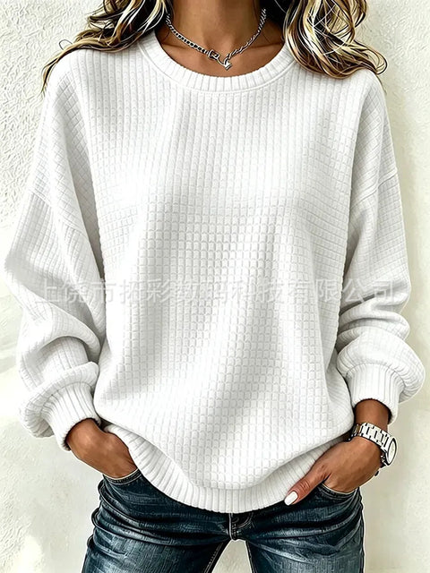 Loose long-sleeved pullover crew neck sweater m303082