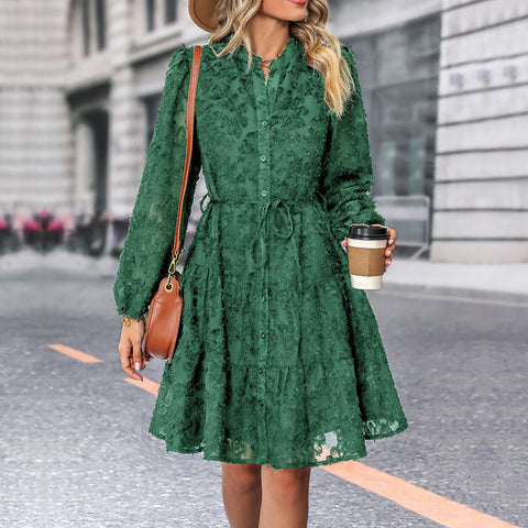 Elegant Lace Long Sleeve Dress m302104