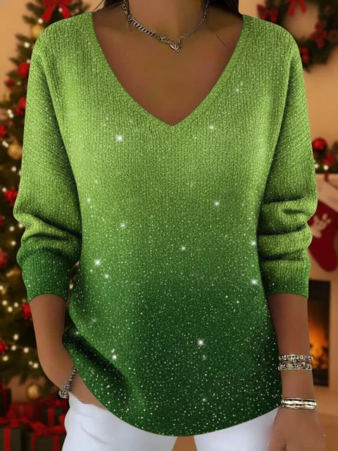 New V-neck long-sleeved pullover 3D digital printing Valentine's Day women's top T-shirt m302419