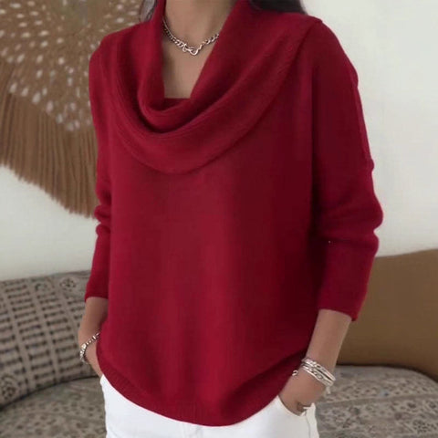 Autumn and winter new solid color long-sleeved top sweater m302155