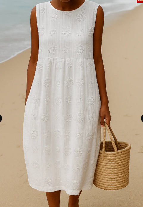 New sleeveless casual printing temperament long dress dress slim fit small fresh m302083