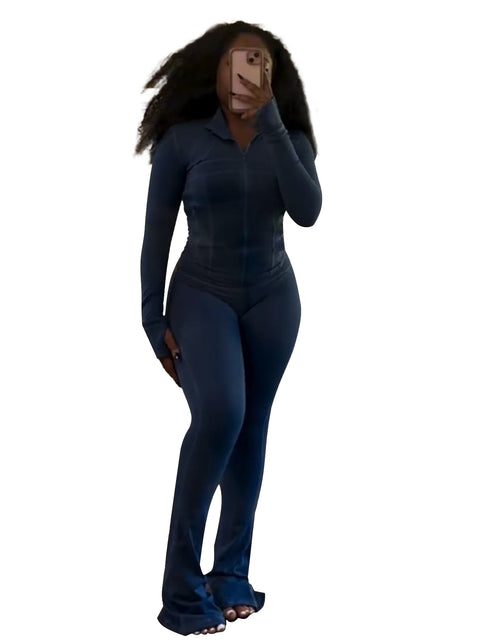 sports and leisure women's clothing, sexy tight-fitting long-sleeved micro-speaker two-piece set m301817