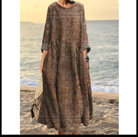 Robe ample décontractée imprimée en 3D pour femme m301278 