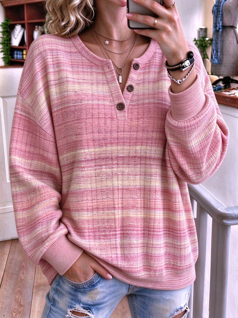 Autumn and winter women's new multi-color 3D printed women's button fashion sweater FF303493