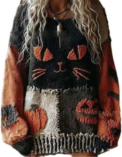 Knitted Women's Christmas Crew Neck Long Sleeve Pullover Women's m302124