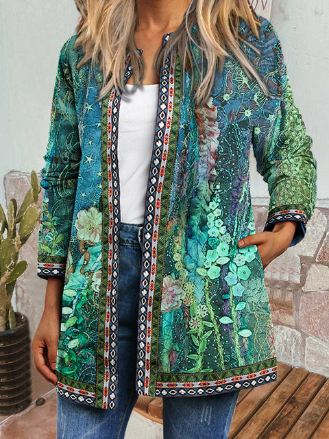 Autumn and winter retro ethnic style print jacket cardigan m303251 05