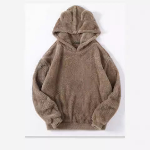 New fluffy rabbit ears hooded thermal sweater sweater m300439