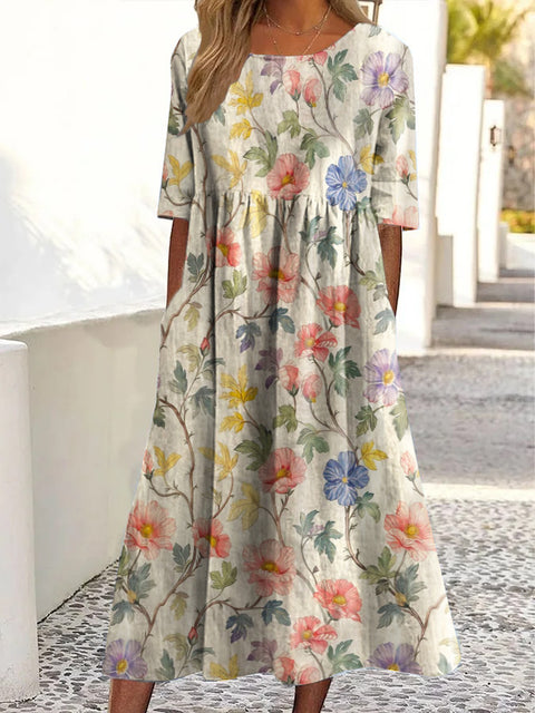 Fashion digital print big wide dress m302128