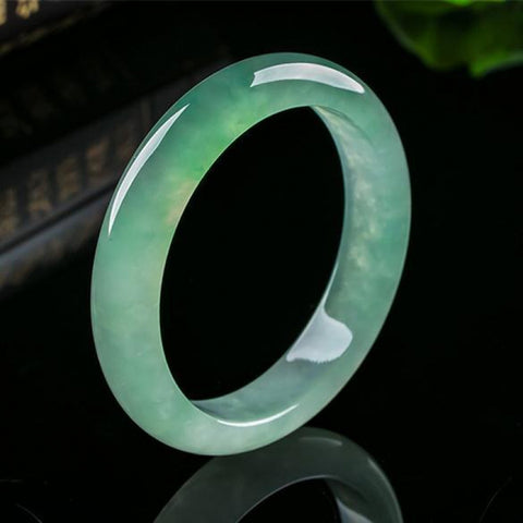 Myanmar bracelet women's girl natural product fine bracelet small ice floating green light green jade bracelet green m3331244
