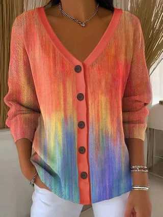3D Digital Printed Women's Shoulder Cardigan Sweater FF303400 03