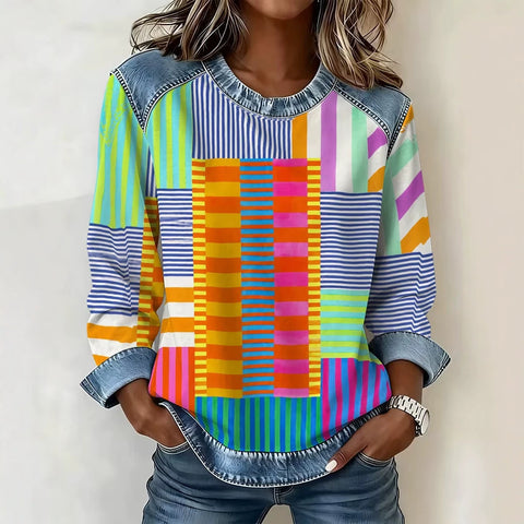 Casual Crew Neck Duck Pattern Sweater FF303438 01