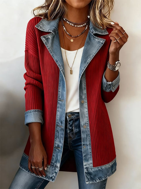 New women's clothing fashionable and elegant slim-fitting long-sleeved splicing jacket m303210