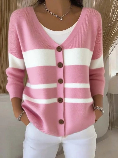 Button women's printed long-sleeved top m302156