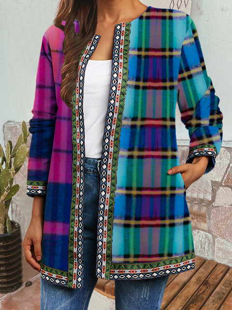Autumn and winter retro ethnic style print jacket cardigan m303251 04