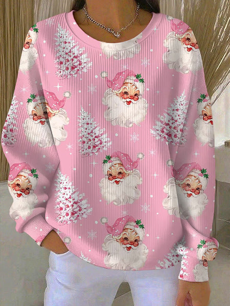 Loose outer wear lazy wind snowflake Christmas tree mix and match casual commuter sweater m302121
