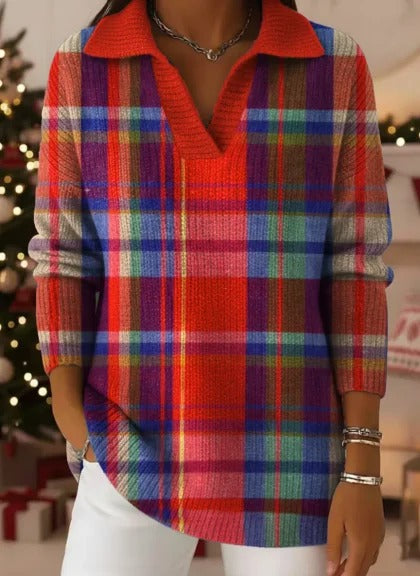 Polo neck sweater loose and thin long sleeve pullover FF303431 01