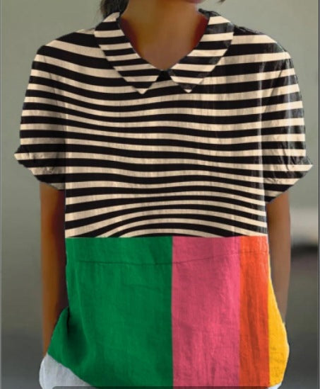 Summer wind short-sleeved printed pullover m301619