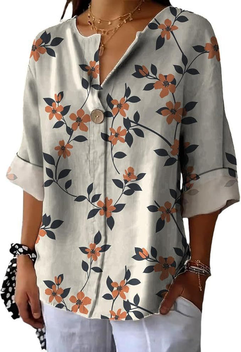 Fashion Women's Coconut Button Long Sleeve Shirt m302752