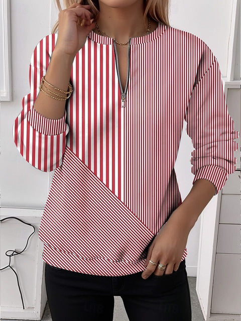 Ladies temperament casual fashion half zipper sweater m303061