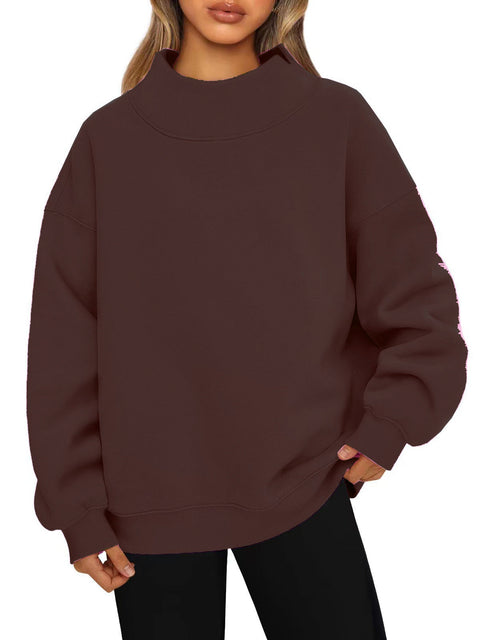 Women's sweatshirt long-sleeved turtleneck pullover sweatshirt casual sweater fleece top women's m302142
