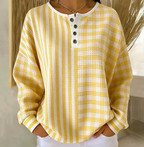 3D-Digitaldruck lockeres lässiges Waffel-Stehkragen-Langarmshirt m303065