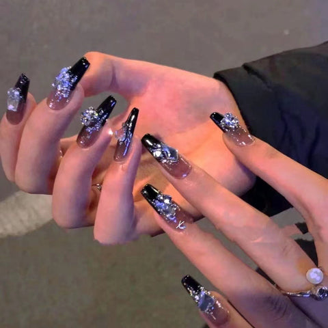 Eagle Wearing Nail Black French Explosive Nail Patch Finished Aurora Drill Removable Nail Patch m3331217