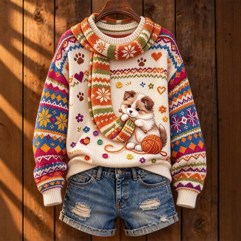 Huacai woolen sweater women sweater cartoon digital printing FF303420 01