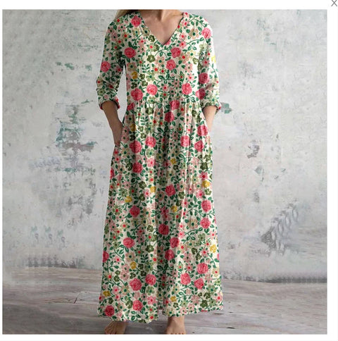 3D printing Amazon European and American summer casual loose long-sleeved dress m301729