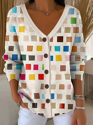 3D Digital Printed Women's Shoulder Cardigan Sweater FF303400 04