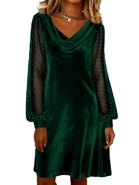 Women's solid color V-neck mesh foam m302228