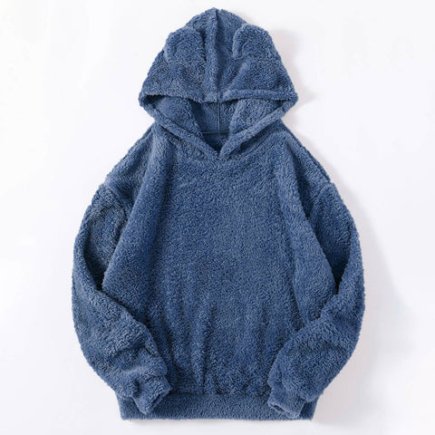 New fluffy rabbit ears hooded thermal sweater sweater m300439