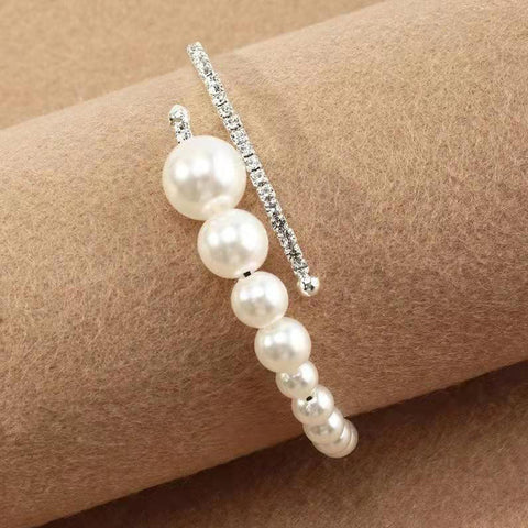 Pearl rhinestone bracelet female simple personality m3331116