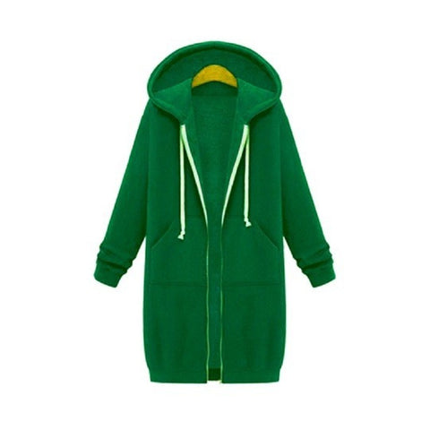 Hooded long-sleeved medium and long sweater fleece shirt long jacket m301588