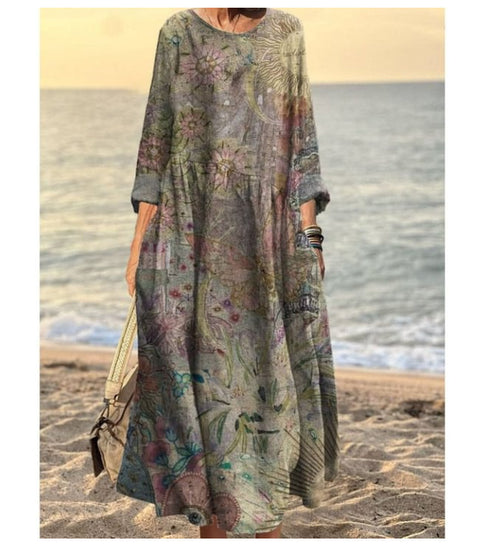 Robe ample décontractée imprimée en 3D pour femme m301278 