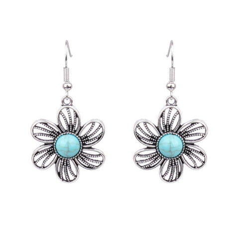 Beach holiday fashion alloy geometric earrings female acrylic turquoise fashion texture earrings m5010555