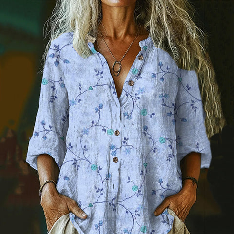 women's large size summer women's casual floral shirt women's small daisy shirt 3D printed shirt m301735