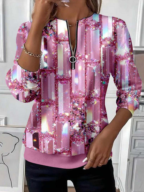 Printed sweater casual sweatshirt top m302179