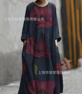 Printed Casual Loose Dress Women FF303188