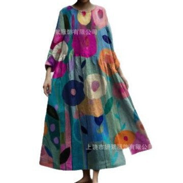 Printed Casual Loose Dress Women FF303188