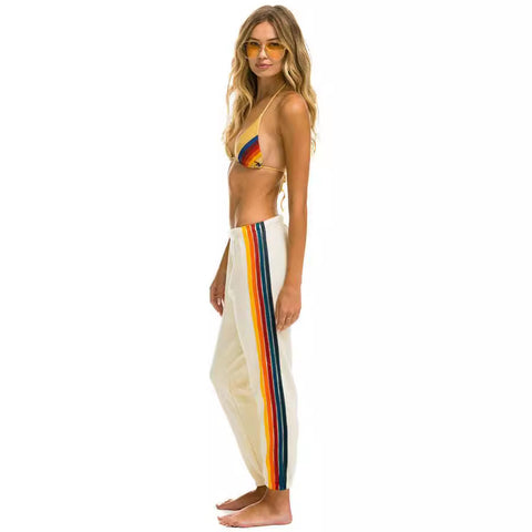 Women's new rainbow strips women's sweatpants sports and leisure knitted pants m301978