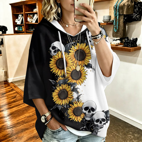 3D Digital Printed Top Women's Pullover Hooded Sweater FF303414