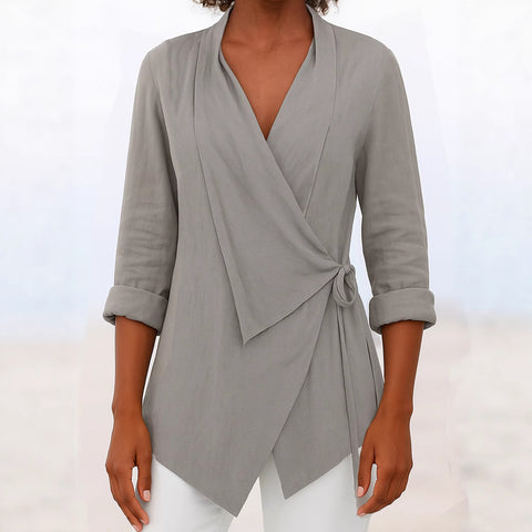 Spring and summer lapel solid color loose shirt m302699