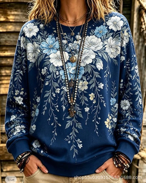 Autumn and winter crew neck 3D printed long-sleeved comfortable casual sweater FF303398 01