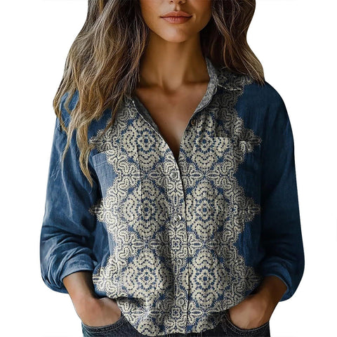 V-neck printed shirt m302770