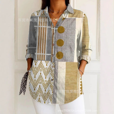 Long Sleeve Button Shirt Line Button Shirt m303196
